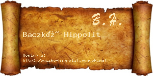 Baczkó Hippolit névjegykártya